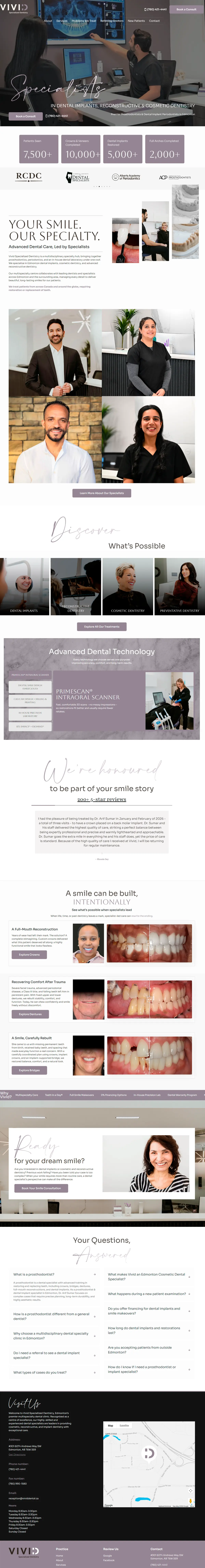 Página de inicio de Vivid Specialized Dentistry